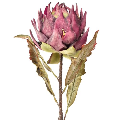 Prodotto Carciofo Artificiale Grande Fiore Artificiale Aspetto Secco Viola 76 cm