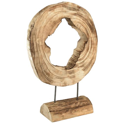 Floristik24 Anello rustico in legno su supporto - Venatura del legno naturale, 54 cm - Scultura unica per un ambiente di vita elegante
