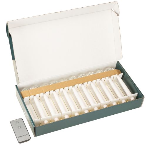 Prodotto Candele LED per albero, candele affusolate con cristallo, luce gialla, 31 cm, 10 pezzi