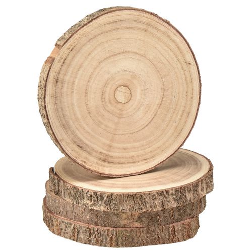 Floristik24 Disco per albero Decorazione in legno di Paulownia naturale Ø17-21 cm 4 pz