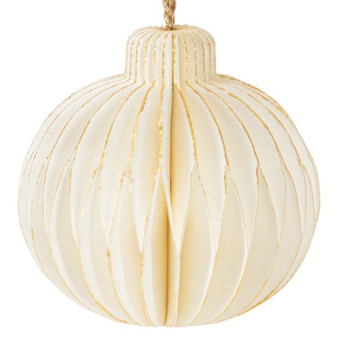 Prodotto Decorazioni natalizie in carta, a nido d'ape, bianche e dorate, 4 cm, 6 pezzi