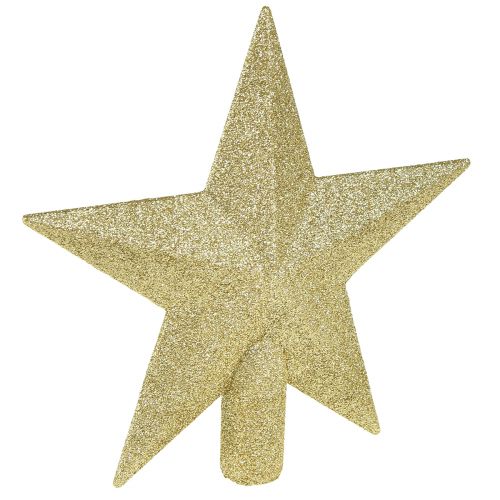 Floristik24 Puntale per albero dorato scintillante 19 cm Ø - infrangibile e scintillante, ideale per alberi di Natale festivi