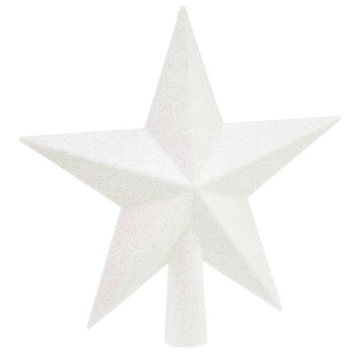 Floristik24 Puntale per albero bianco scintillante 19 cm - infrangibile e scintillante, perfetto per eleganti decorazioni natalizie