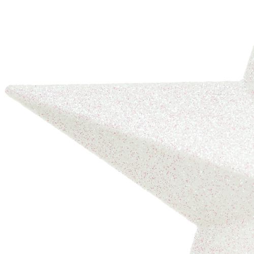 Prodotto Puntale per albero bianco scintillante 19 cm - infrangibile e scintillante, perfetto per eleganti decorazioni natalizie