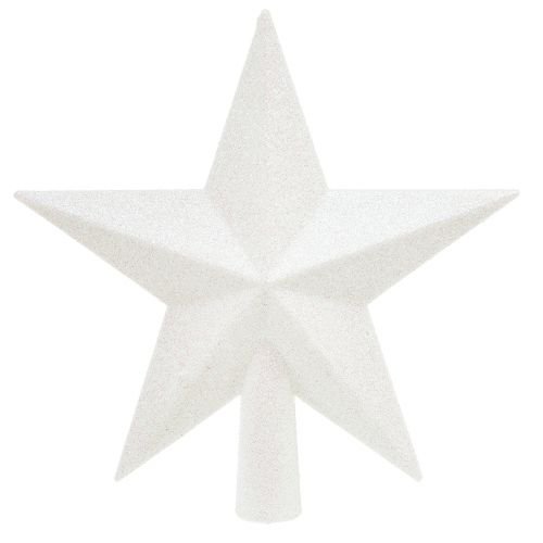 Prodotto Puntale per albero bianco scintillante 19 cm - infrangibile e scintillante, perfetto per eleganti decorazioni natalizie
