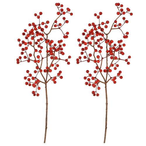 Prodotto Ramo di bacca decorazione artificiale di rami di bacche rosse L50cm 2 pezzi