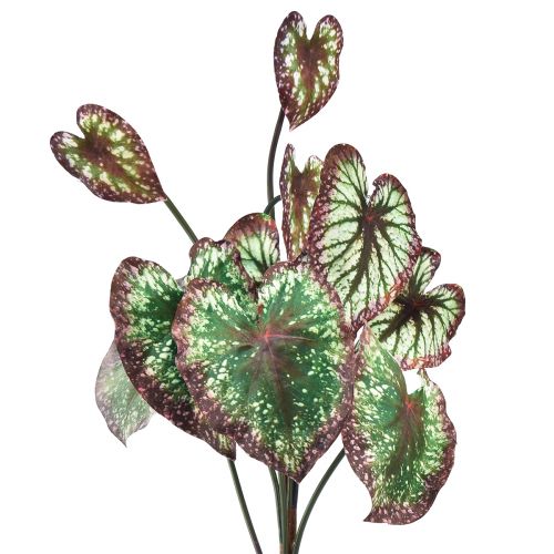 Prodotto Begonia Piante Artificiali Foglia Begonie Verde Viola 62cm
