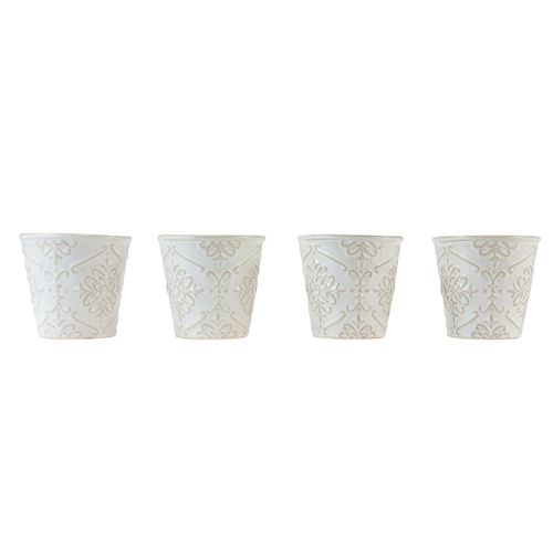 Prodotto Vaso per piante in ceramica bianco Ø7cm H8cm 4 pezzi