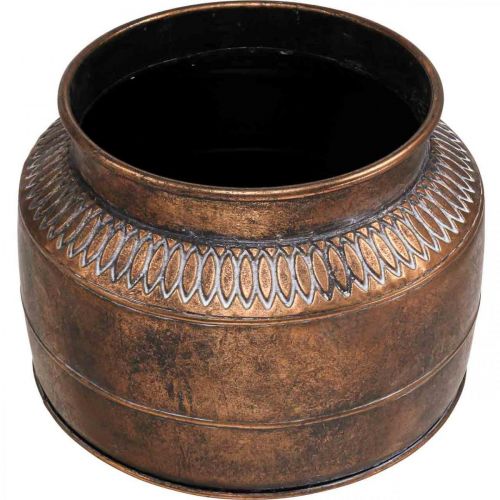 Floristik24 Fioriera grande fioriera decorativa in metallo rame rilievo Ø31,5 cm H23 cm