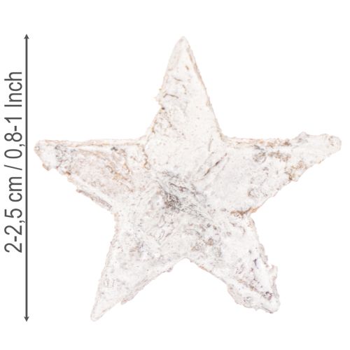 Mini stelle di betulla da 2 cm a 2,5 cm, sbiancate, 150 pezzi | Floristik24.it