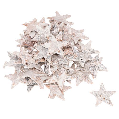 Mini stelle di betulla da 2 cm a 2,5 cm, sbiancate, 150 pezzi | Floristik24.it