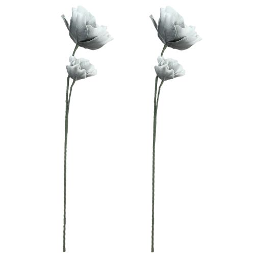 Prodotto Fiori di schiuma Grandi fiori artificiali di schiuma grigio 85cm 2 pezzi
