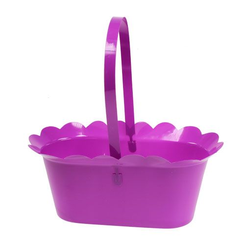 Floristik24 Cestino in plastica con manico ovale assort. 21 x 11 x 9,5 cm 10 pezzi