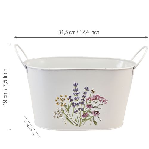 Prodotto Vaso da fiori in metallo, fioriera, contenitore decorativo, 27×16×15,5 cm