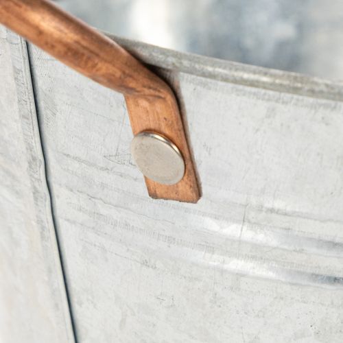 Prodotto Ciotola rotonda per fiori con manici, in metallo, Ø17,5 cm, H9 cm