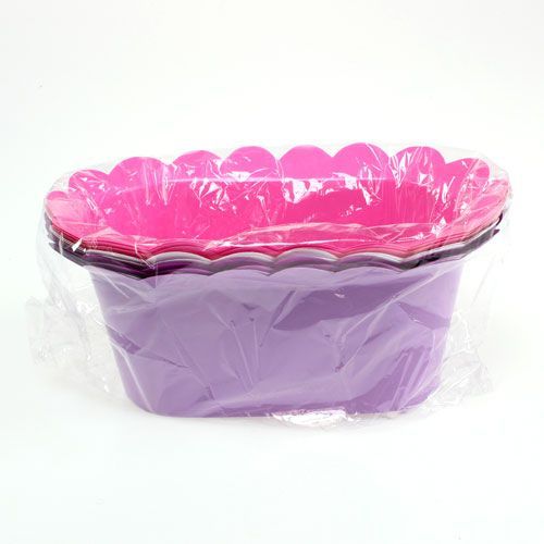 Floristik24 Fioriera decorativa in plastica ovale 22x12cm 10pz