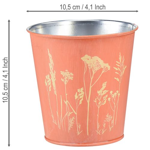 Prodotto Vaso da fiori con decorazione floreale, giallo albicocca, Ø10,5cm H10,5cm