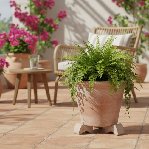 Prodotto Piedini per vasi da fiori, pratici rialzi, accessori per vasi da balcone e terrazzo, 7 cm, 3 pezzi