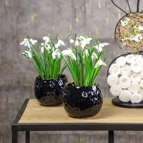 Prodotto Vaso da fiori portauova in ceramica nero Ø10cm H8cm 2 pz