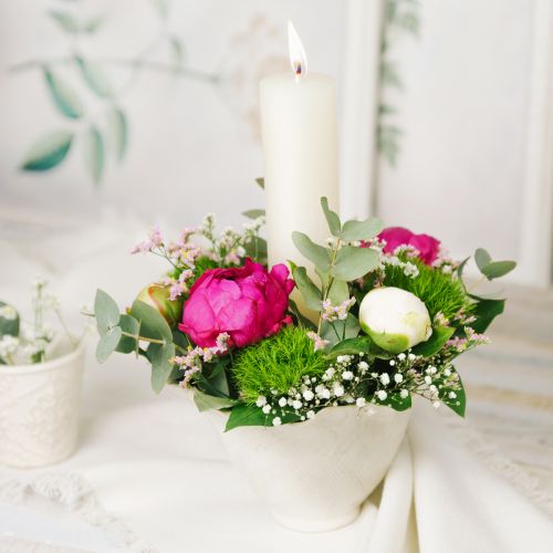 Prodotto Vaso da fiori fioriera in ceramica calice da fiori vaso da fiori bianco Ø19 cm