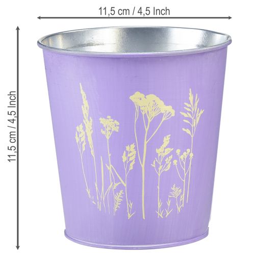 Prodotto Vaso da fiori in metallo, fioriera, viola, Ø11,5cm, H11,5cm