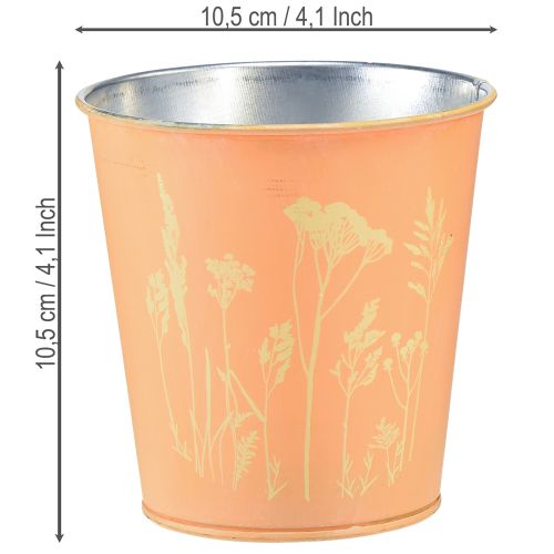 Prodotto Vaso da fiori in metallo, design a forma di pesca, fioriera, Ø10,5cm H10,5cm