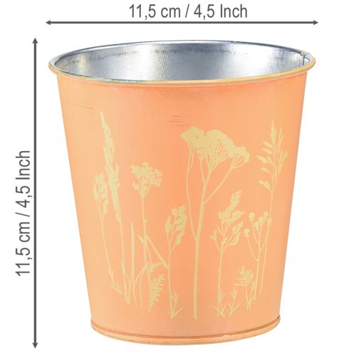 Prodotto Vaso da fiori in metallo, colore giallo pesca, Ø11,5cm H11,5cm