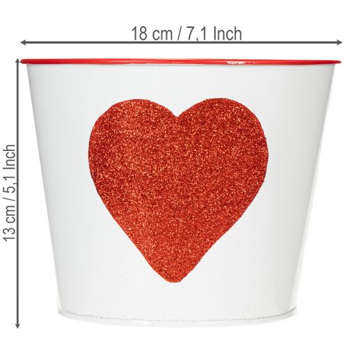 Vaso da fiori bianco con cuore