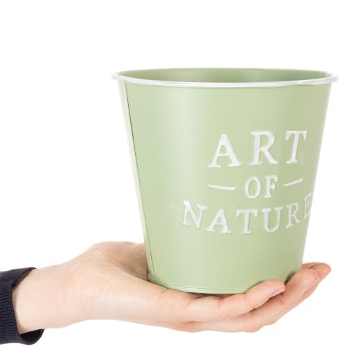 Prodotto Vaso da fiori in zinco, verde menta, Ø15cm, H13.5cm