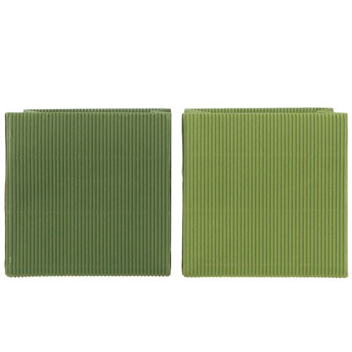 Prodotto Busta per fiori verde verde oliva a coste con pellicola 10,5 cm 6 pz