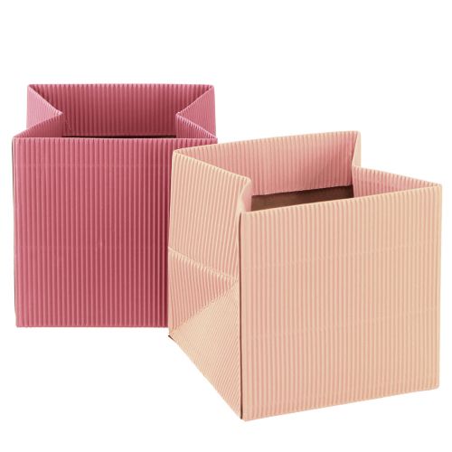 Floristik24 Busta per fiori Busta di carta con pellicola rosa salmone 10,5 cm 6 pz