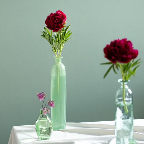 Prodotto Vaso per fiori in vetro decorativo verde alto Ø6,5cm H30cm