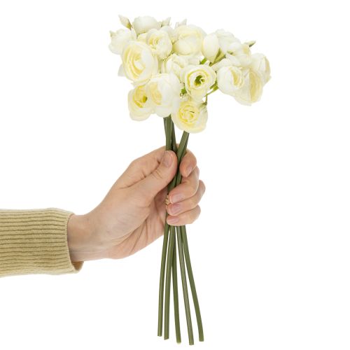 Prodotto Bouquet di ranuncoli artificiali, decorazione floreale di lunga durata per la primavera, 32 cm, 5 pezzi