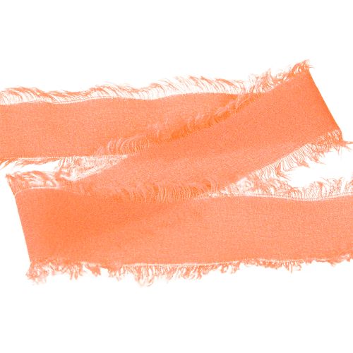Prodotto Nastro in chiffon arancione pastello con frange in tessuto 40 mm 15 m