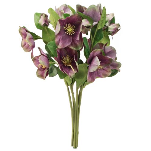 Prodotto Rose di Natale Rose di neve artificiali Fiore viola L35cm 6 pz