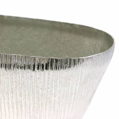 Floristik24 Vaso decorativo ovale argento 40cm x 13cm H13cm