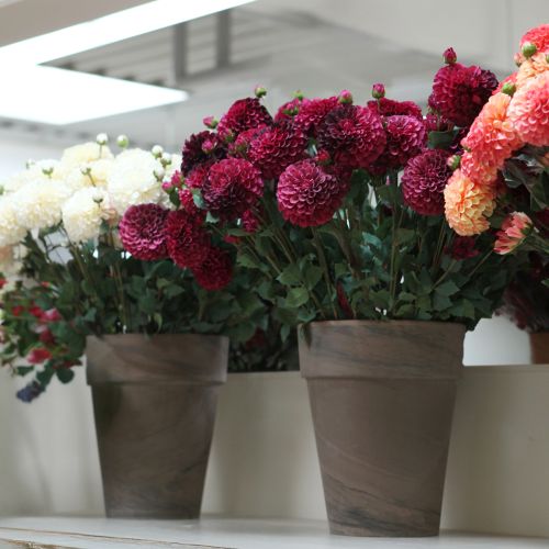 Prodotto Fiori artificiali di dalia con fiore viola Ø10cm L80cm 2 pezzi