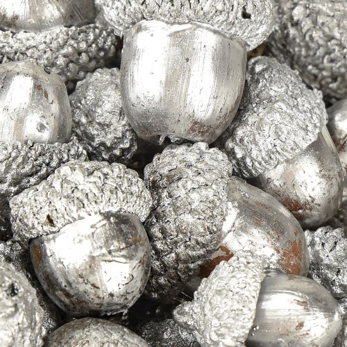 Prodotto Ghiande decorative argento, decorazione dell'Avvento, frutti autunnali naturali, casa di campagna Ø1,5 – 2,5 cm L1,5 – 3 cm 300 g