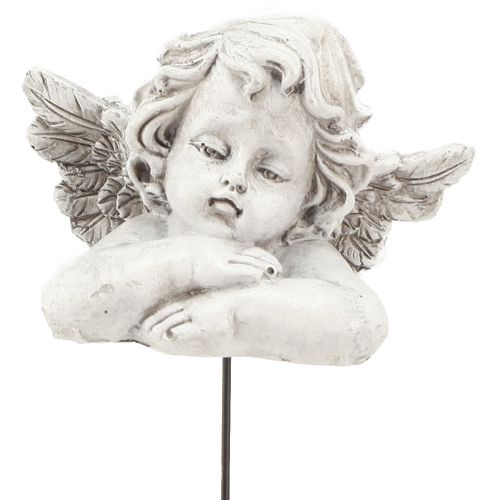 Prodotto Angelo decorativo su bastone decorazione tombale decorativa grigio bianco H6,5 cm 3 pezzi