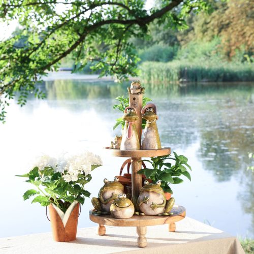 Prodotto Rana decorativa in ceramica verde marrone vintage L15,5 cm 2 pezzi