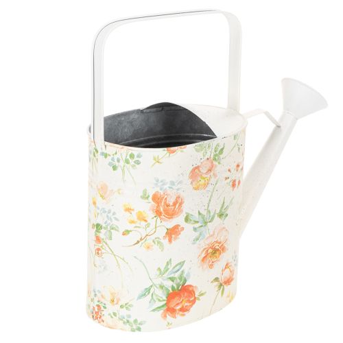 Annaffiatoio decorativo vintage in metallo con motivo a rose, decorazione estiva per il giardino, annaffiatoio nostalgico, H31,5 cm | Floristik24.it