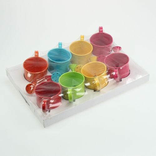 Floristik24 Annaffiatoio Ø11cm H9cm 8pcs. colori assortiti
