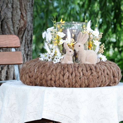 Prodotto Coniglio pasquale seduto decorativo marrone – 2a scelta – floccato H15cm 4 pz