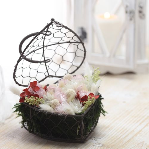 Prodotto Cuore decorativo in filo metallico per riempimento, grigio vintage, 14 x 13,5 cm