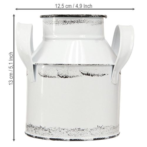 Prodotto Brocca decorativa in metallo con manici, bianca e nera, alta 13 cm, 2 pezzi