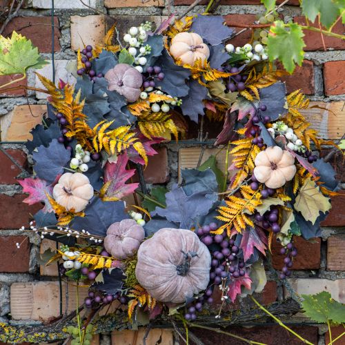 Prodotto Ghirlanda decorativa di foglie di vite e uva ghirlanda autunnale di viti Ø60cm