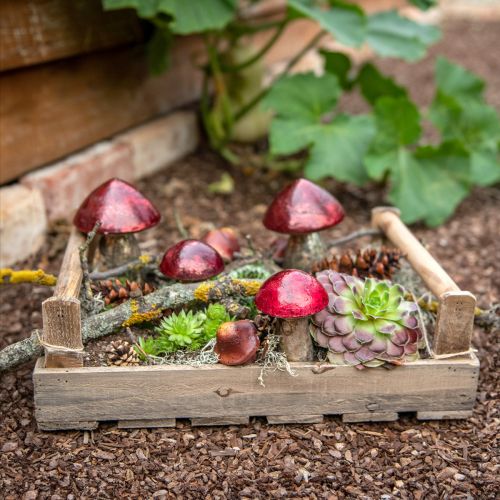 Prodotto Fungo decorativo rosso grande decorazione autunnale in vetro Ø14cm H23cm