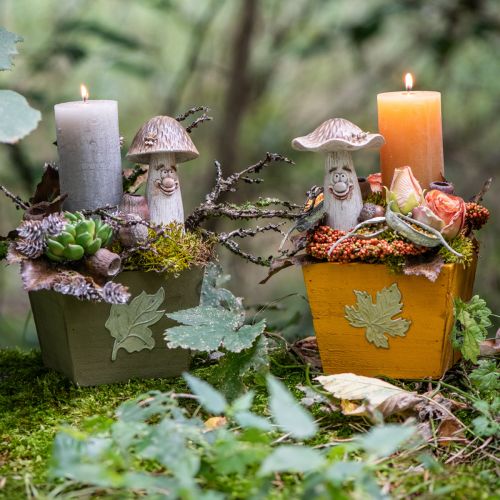 Prodotto Funghi decorativi decorazione autunnale funghi divertenti Ø7/9cm H13cm 2 pezzi