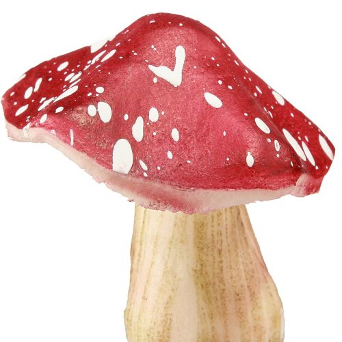 Prodotto Funghi decorativi rossi agarichi artificiali su filo 5,5/8 cm 12 pz