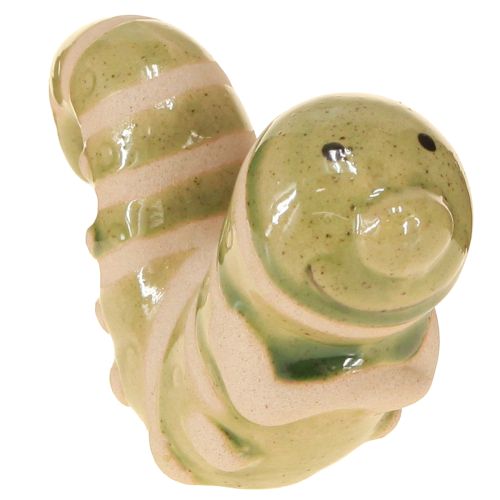 Prodotto Divertente decorazione a forma di verme in ceramica, bruco, decorazione da appendere, vaso 9x6cm, 2 pezzi